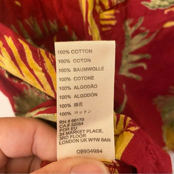 Free People Malibu tropical Island Romper jumpsuit Red cotton button front S - Picture 2 of 14